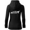Karate Evolúcia - kop - Mikina dámska trendy zipper s kapucňou - 2XL ( Čierna )