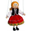 Drevená marioneta Dedinčanka, 35 cm