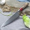 Damaškový kuchynský nôž Chef-Červená H14032