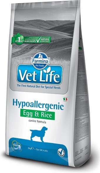 Vet Life dog Hypoallergenic egg & rice 2 + 2 kg
