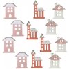 Drevený domček nalepovací 4,5 cm / 12 ks
