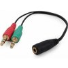 GEMBIRD Kabel CABLEXPERT rozdvojka jack 3,5mm (4 pólový) na 2x3,5mm F/M, 20cm, černá CCA-418 Gembird