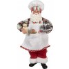 Clayre & Eef Vianočné dekorácie Santa cukrár s tortou a perníčkom - 16*9*28 cm - Clayre & Eef