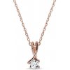 Náhrdelník stužka z ružového zlata s briliantom KLENOTA N0066204