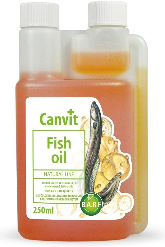 Canvit Fish Oil vysoko kvalitný rybí olej na zdravú srsť a vitalitu psov 250 ml