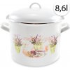 Perfect Home 13472 Smaltovaný hrniec 24cm, 8,6l + pokrievka, biely, levanduľa