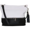 TALIANSKE Kožená športová crossbody kabelka Genuine leather Talianska čiernobiela Frame