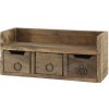 Chic Antique Hnedá antik drevená polička so šuplíčkami Grimaud Unit - 36*12*15 cm - Chic Antique