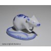 Cibulák Biela myška 7 cm originálny cibulákový porcelán Dubí Royal Dux