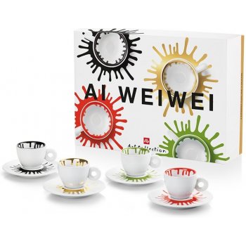 Illy Ai Weiwei porcelánové šálky s tanierikom x 4 x 160 ml