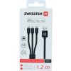 Swissten 72501101 3in1 dátový MFi, 1,2m, černý
