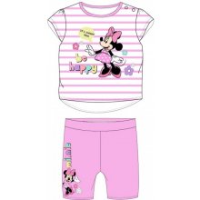 E plus M Dojčenská / detská letná bavlnená súprava / set tričko a šortky Minnie Mouse Disney ružová