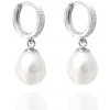 Minet Strieborné náušnice prírodné perly s bielymi zirkónmi JMAS7032SE00