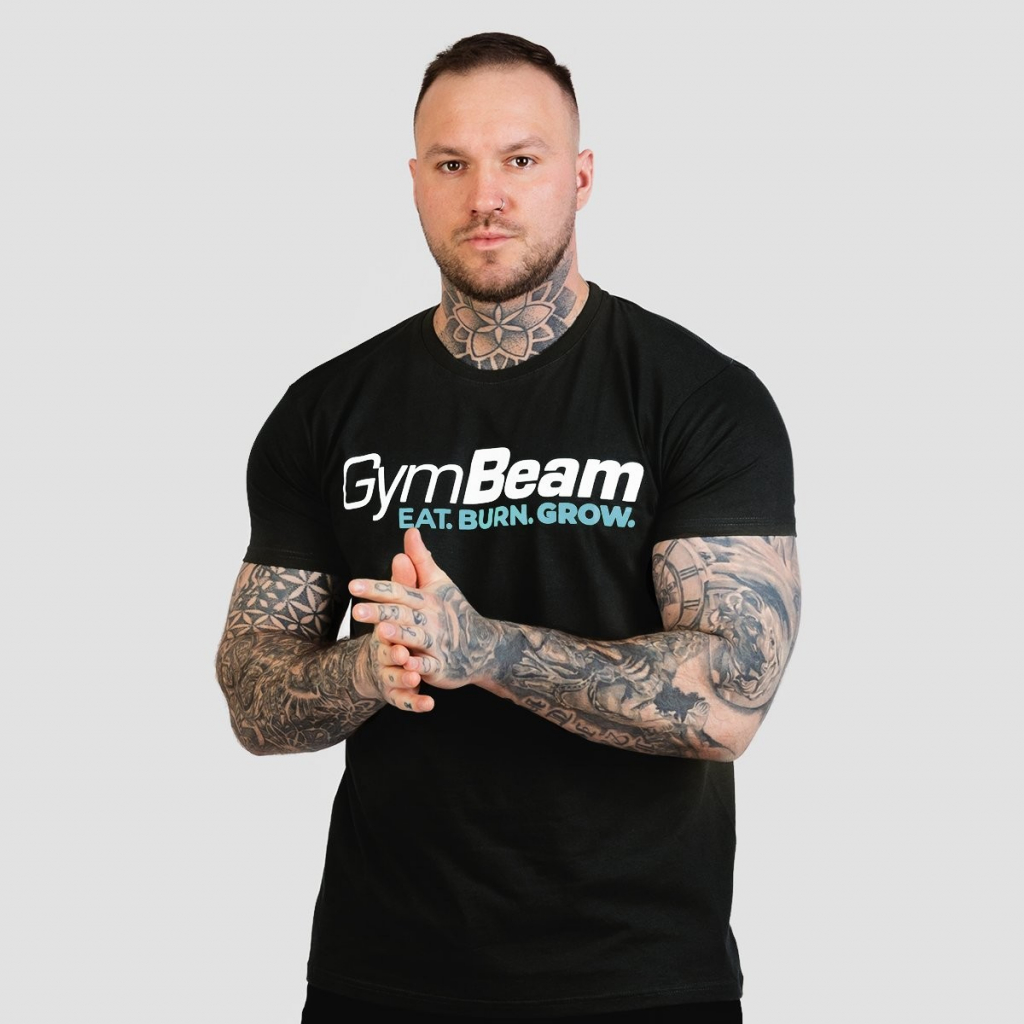 GymBeam tričko Beam black