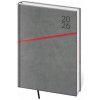 Helma - Grife - týždenný diár 2026, šedo/červený, A5, 14,5 × 20,5 cm