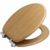 BISK Erga, toaletné WC sedátko z MDF s pomalým zatváraním, dub prírodný, ERG-08223
