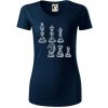 Šachové figúrky kreslené - Dámske tričko z organickej bavlny Origin (GOTS) - XS ( Tmavomodrá (veľmi tmavá - skoro čierna) )