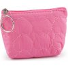 Malá peňaženka / kľúčenka srdce, prešívaná 11x8 cm pink 1ks