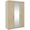 Bývaj s nami SK, HELEN šatníková skriňa 3D so zrkadlom, dub sonoma LTD
