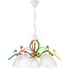 Lamkur | Luster na reťazi RETRO 5xE27/60W/230V biela/pestrofarebná | LA54421