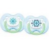 PHILIPS AVENT Cumlík Sensitive Fantázia 0-6 m bez BPA, 2ks - zeleno / modrá