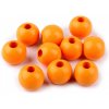 Drevené korálky Ø25 mm - 10 ks 2 oranžová