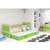 BMS GROUP Dětská postel s přistýlkou RICO 2 80x190 cm, borovice/zelená (Volba matrace: Pěnová matrace)