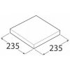 DOMAX Polica samonosná biela 235x235 mm FS25/25