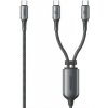 Joyroom S-A57 2v1 opletaný nabíjací a dátový USB-C na 2x USB-C 1,5m sivý