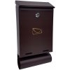 Poštová schránka Metal-Bud s priehradkou na noviny, hnedá
