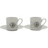 Darčeková sada na espresso Púpava s notami, čierno/biely porcelán