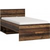 Extom Detská posteľ 90x200 NUBI NUBZ 04 matera ciemna/old style drevo 95.3 cm x 80.5 cm x 204.8 cm