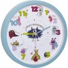 60.3051.20 TFA LITTLE MONSTERS Detské nástenné hodiny, 3D číslice, tyrkysové s motívom príšeriek