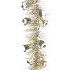DOMMIO Vianočná reťaz šampaň so zvončekmi 10 cm × 2 m