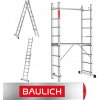 Hliníkové lešenie 2x8 s pracovnou plošinou, skladacie, rebrík 3v1 Baulich