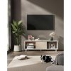 VASAGLE Moderný TV stolík 140 x 45 x 39 cm biely béžový
