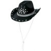 Čierny kovbojský klobúk s kamienkami