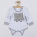 Luxusné dojčenské body s dlhým rukávom New Baby Honey Bear s D aplikáciou