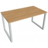 Pracovný stôl UNI O, 140x75,5x80 cm, dub/sivá