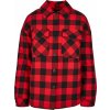 Urban Classics Dámska košeľová bunda Ladies Flanell Padded Overshirt Farba: Black/Red, Veľkosť: 3XL