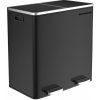 Songmics na tříděný odpad LTB60BK, černý, 2 x 30 L