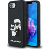 Karl Lagerfeld 3D Rubber Karl and Choupette Zadný Kryt pre iPhone 16e Black