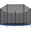 Vonkajšia ochranná sieť na trampolínu - 300/305/312 cm - 8 stĺpikov - čierna