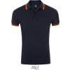 SOL'S | Pasadena Men, Pánske polo, modrá f.n. - oranžová neon, XXL