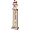 DCWW12 EMOS LED dekorácia drevená – snehuliak, 46 cm, 2x AA, teplá biela, časovač