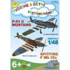Papierový model - P-51 C Mustang a Spitfire F Mk IXc