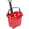 Nákupný košík na kolieskach, objem 43 litrov, červený plast