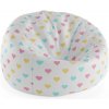 Sablio Sedací vak Cocoon Trojfarebné srdiečka - 75 x 45 x 35 cm