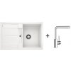 Blanco SET 09-A 24 drez silgranit METRA 45 S 78x50 cm Biely+batéria Mila Chróm 513187+519414