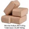 Drevené brikety RUF 10 kg (Dub/Buk) – Výhrevnosť 21,445 MJ/kg